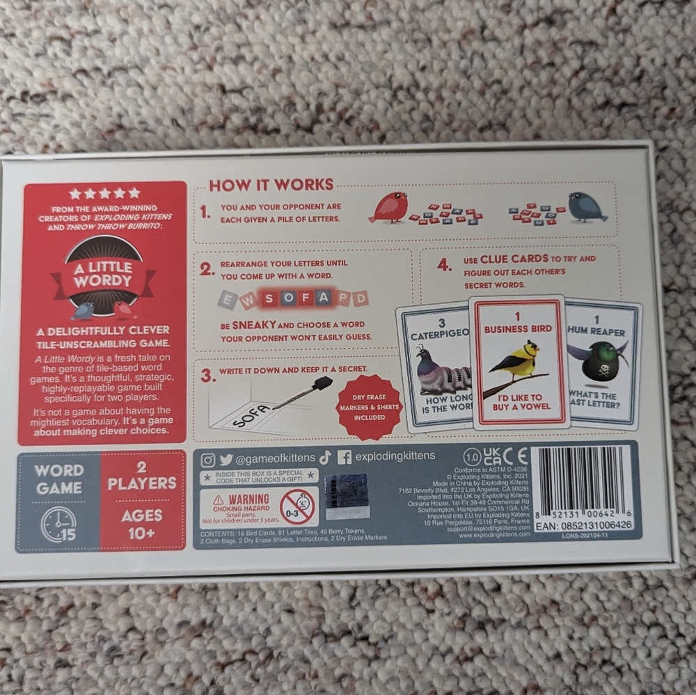 NIB A Little Wordy Game by Exploding Kittens - Picture 6 of 6